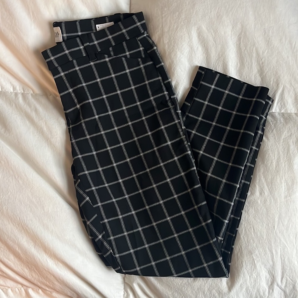 Gap women’s dress pants - black with white checks